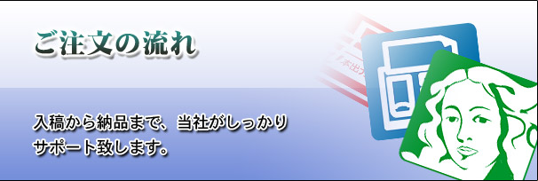安心のご注文システム 入稿から納品まで、当社がしっかりサポート致します。